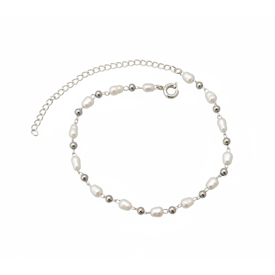 Pulseira perola barroca orgânica com bolinhas Pulseira perola barroca orgânica com bolinhas